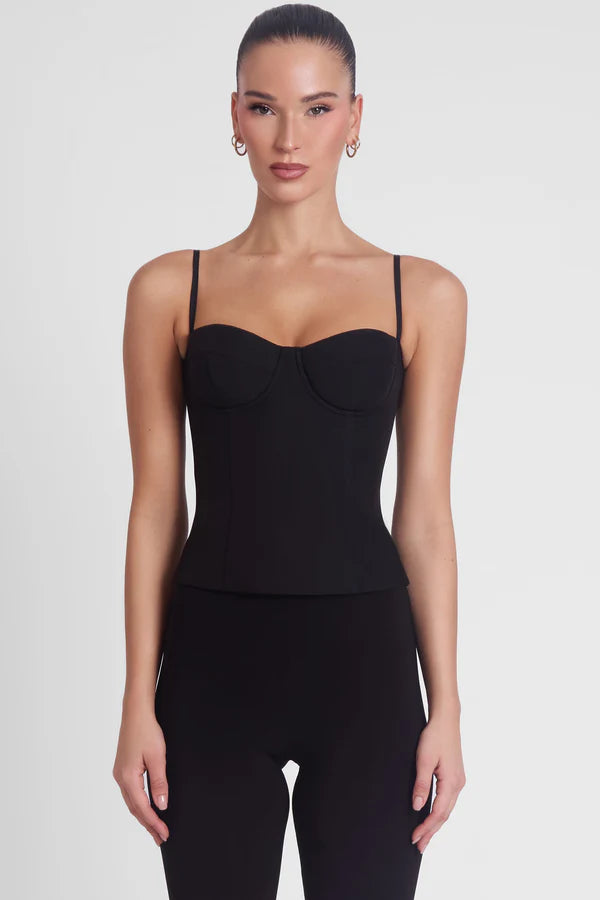 Black Corset Bustier Zip Back Top – GlowEllevia