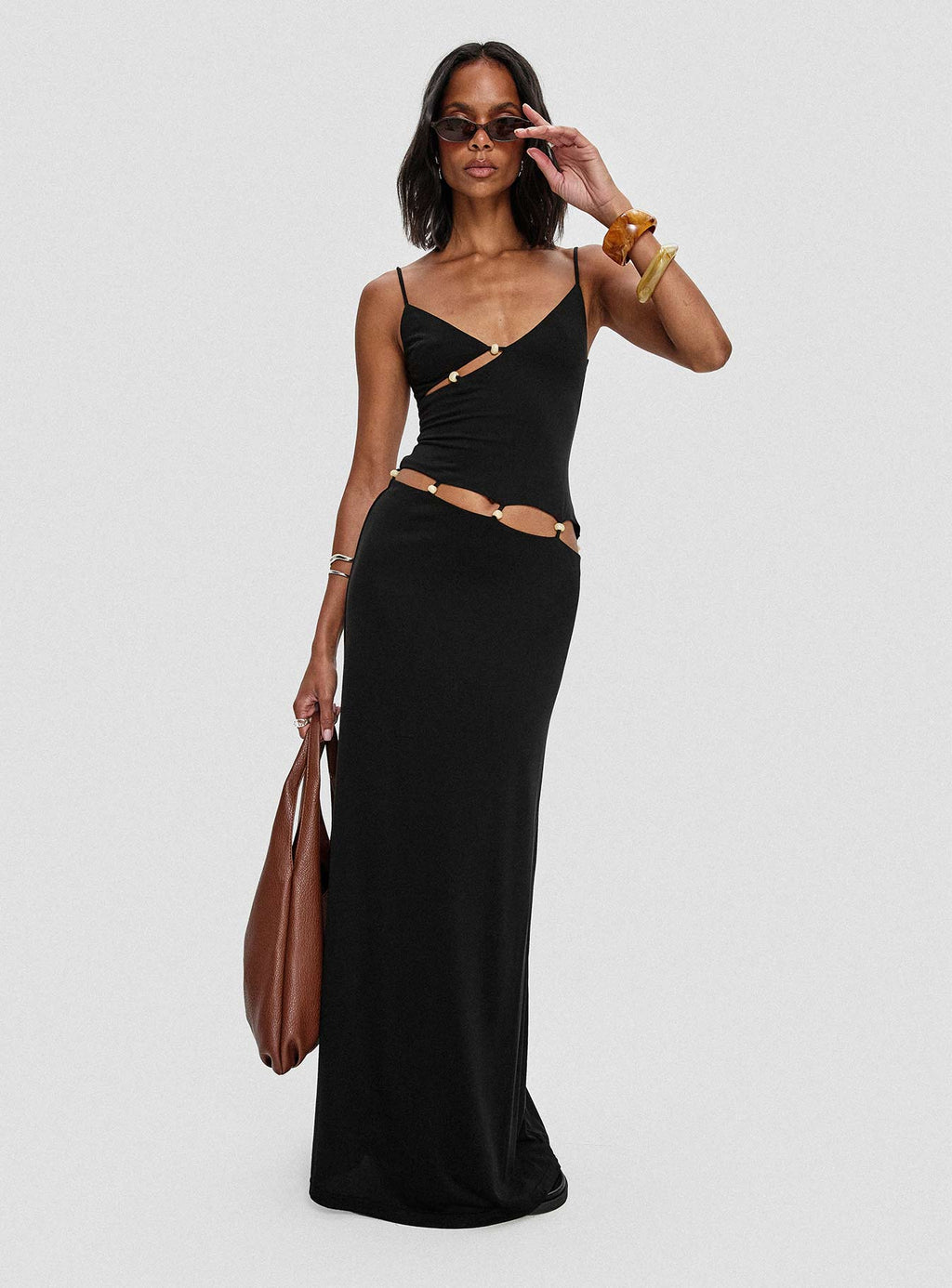 Midnight Bead Cutout Gown