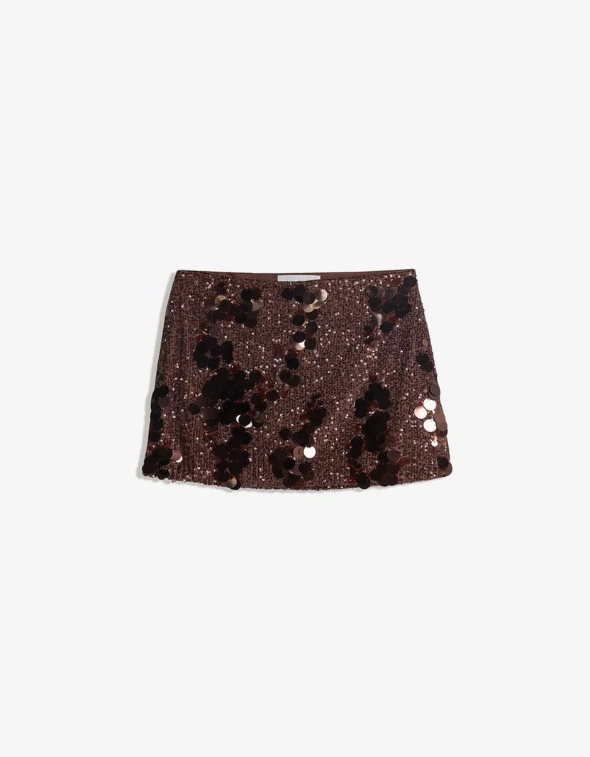 Cocoa Night Asym Sequin Top & Mini Skirt Set