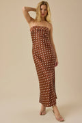 Mocha Polka Satin Gown