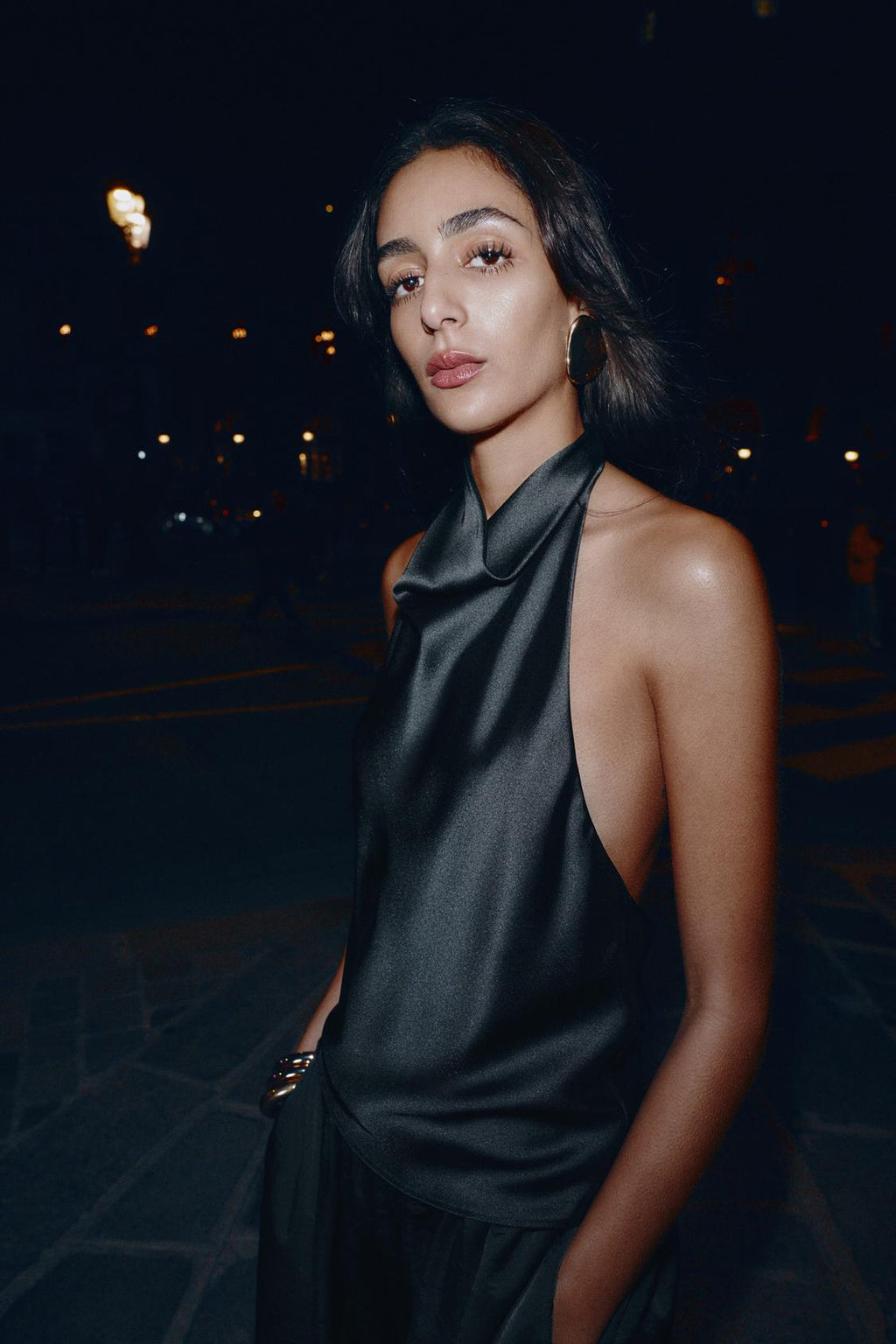 Silk Shadow Halter Crop Top