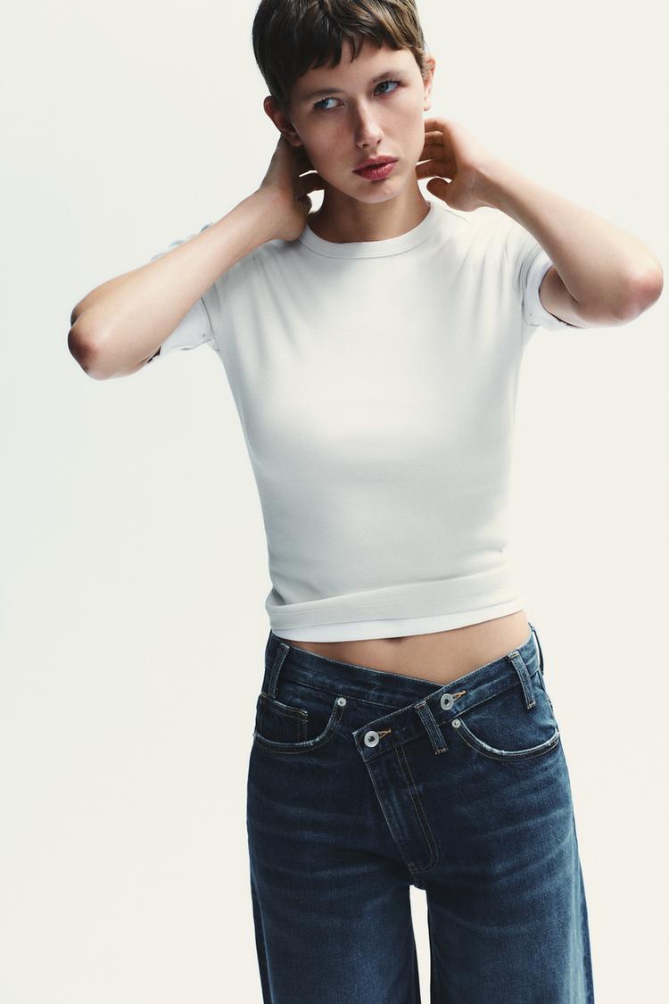 Vintage Wash Wide-Leg Denim Pants