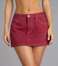 Crimson Denim Romance Skort