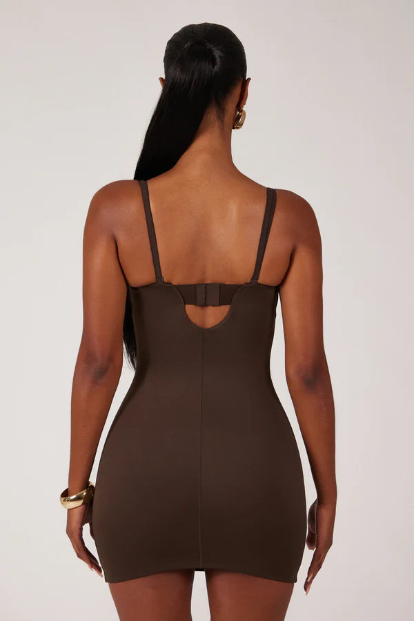Brown Corset Cami Mini Dress | Cup Bodycon Party Dress for Women Shop Now GlowEllevia Brown Corset Cami Mini Dress | Cup Bodycon Party Dress for Women Shop Now GlowEllevia