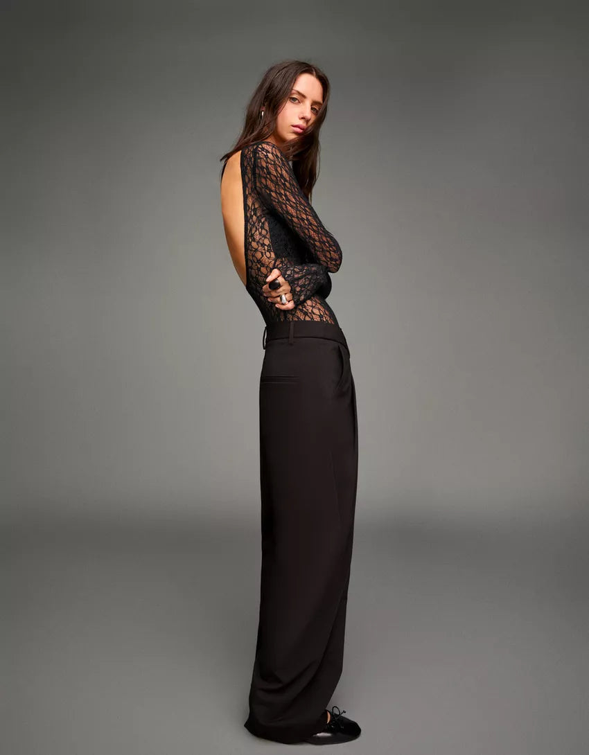 Shadow Mesh Backless Bodysuit