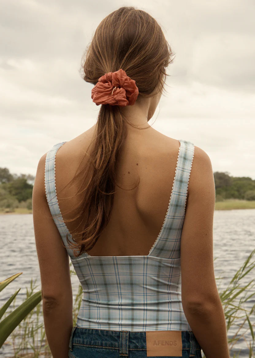 Bluebell Gingham V-Neck Bodysuit
