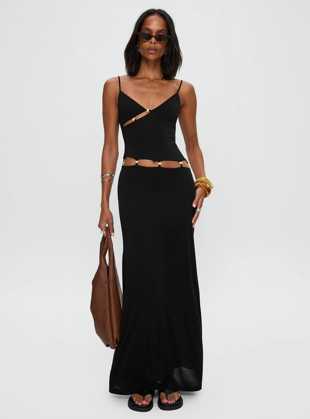 Midnight Bead Cutout Gown