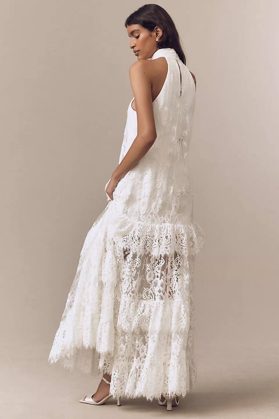 Ivory Whisper Lace Maxi Dress
