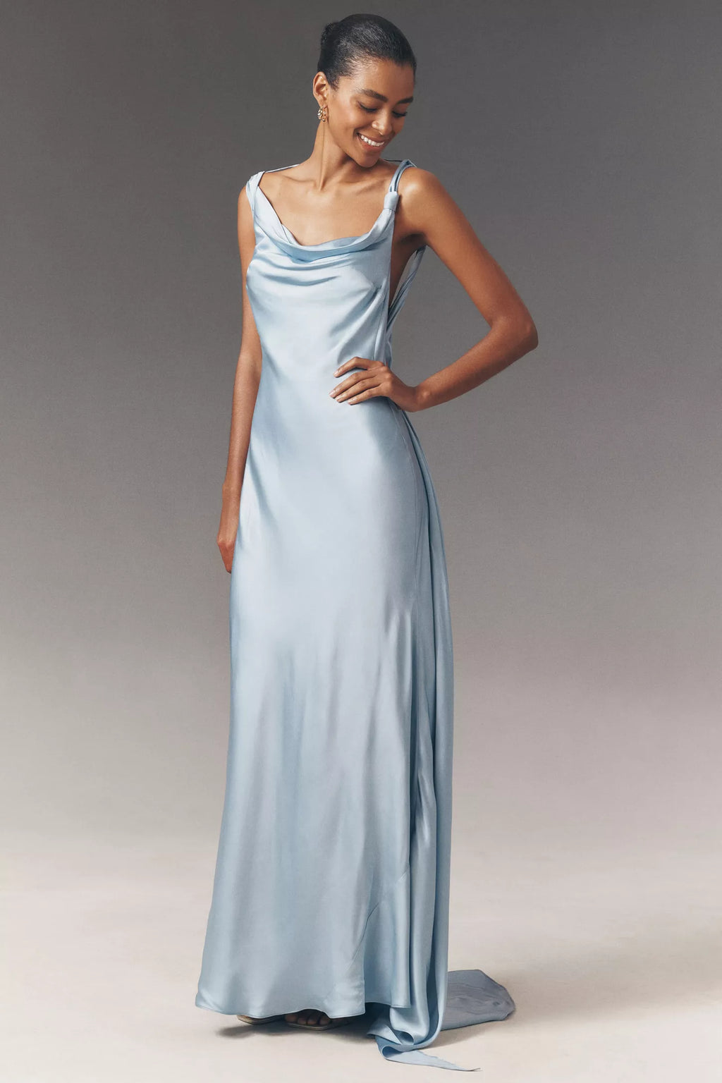 Skyfall Satin Elegance Maxi Dress