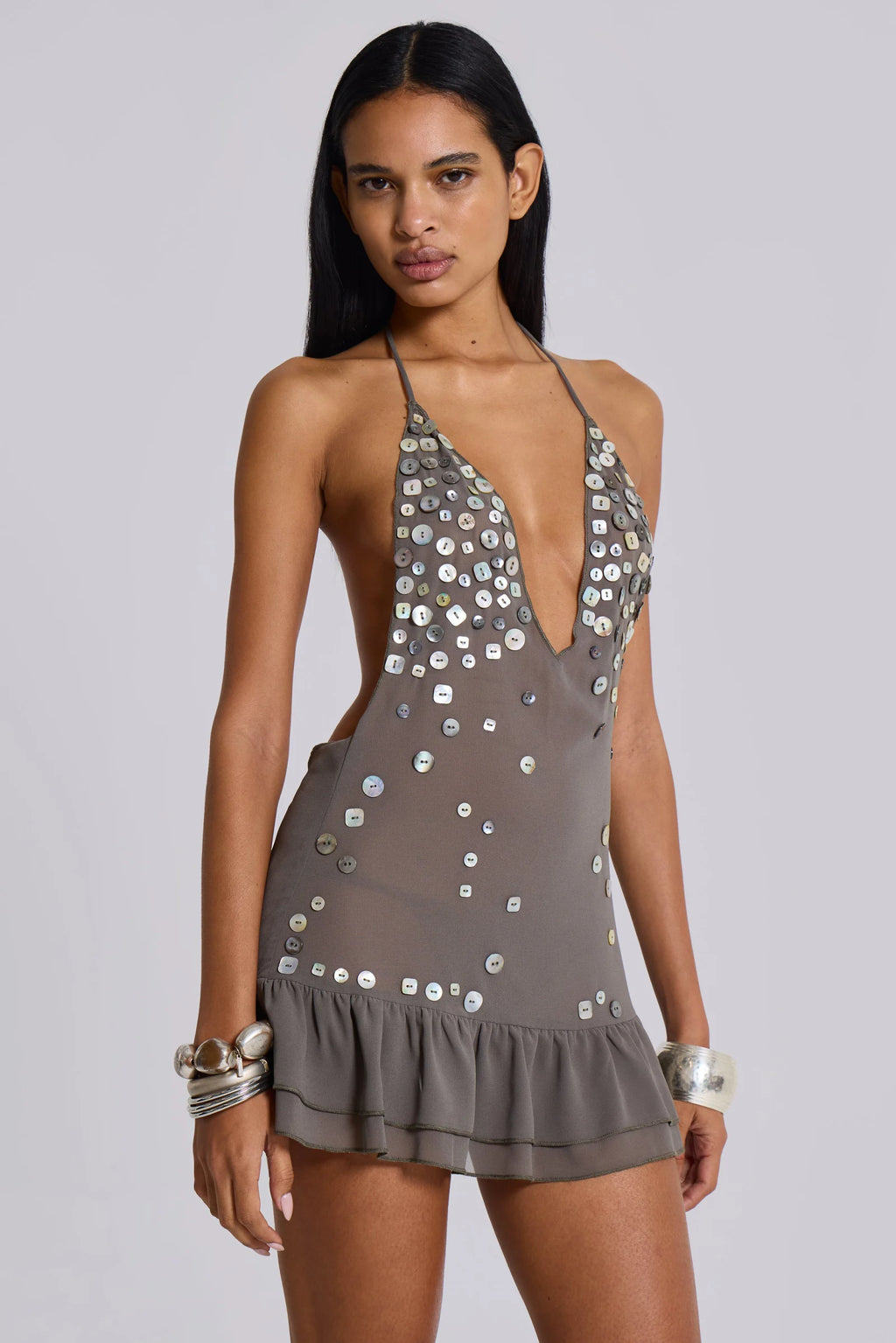 Petal Kiss Halter Mini Dress