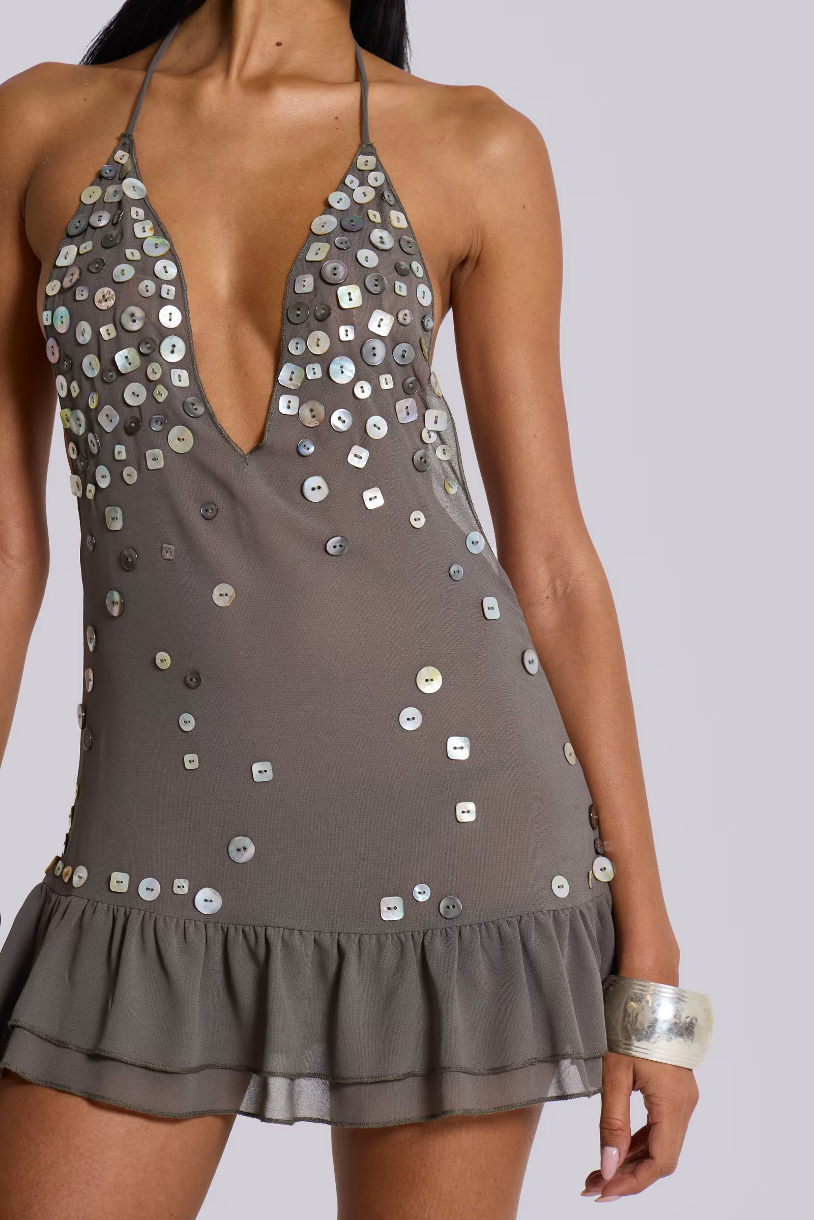 Petal Kiss Halter Mini Dress