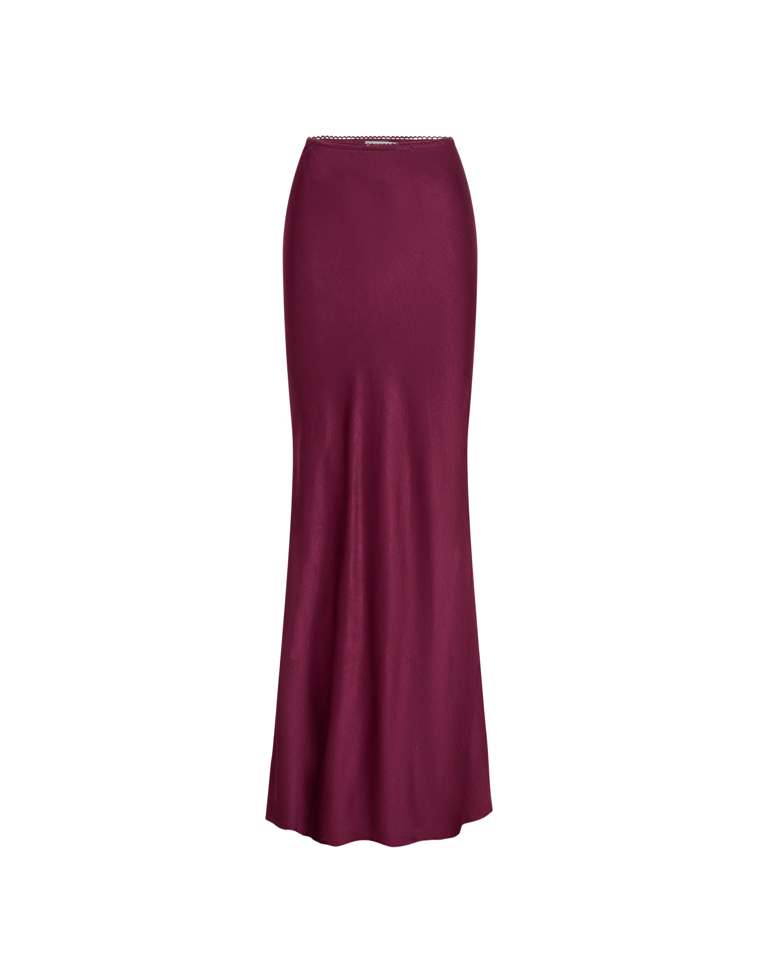 Burgundy Satin Siren Skirt