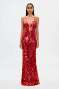 Red Sequin Maxi Dress