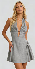 Silver Dottie Crystal Mini Dress