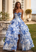 Azure Bloom Corset Gown