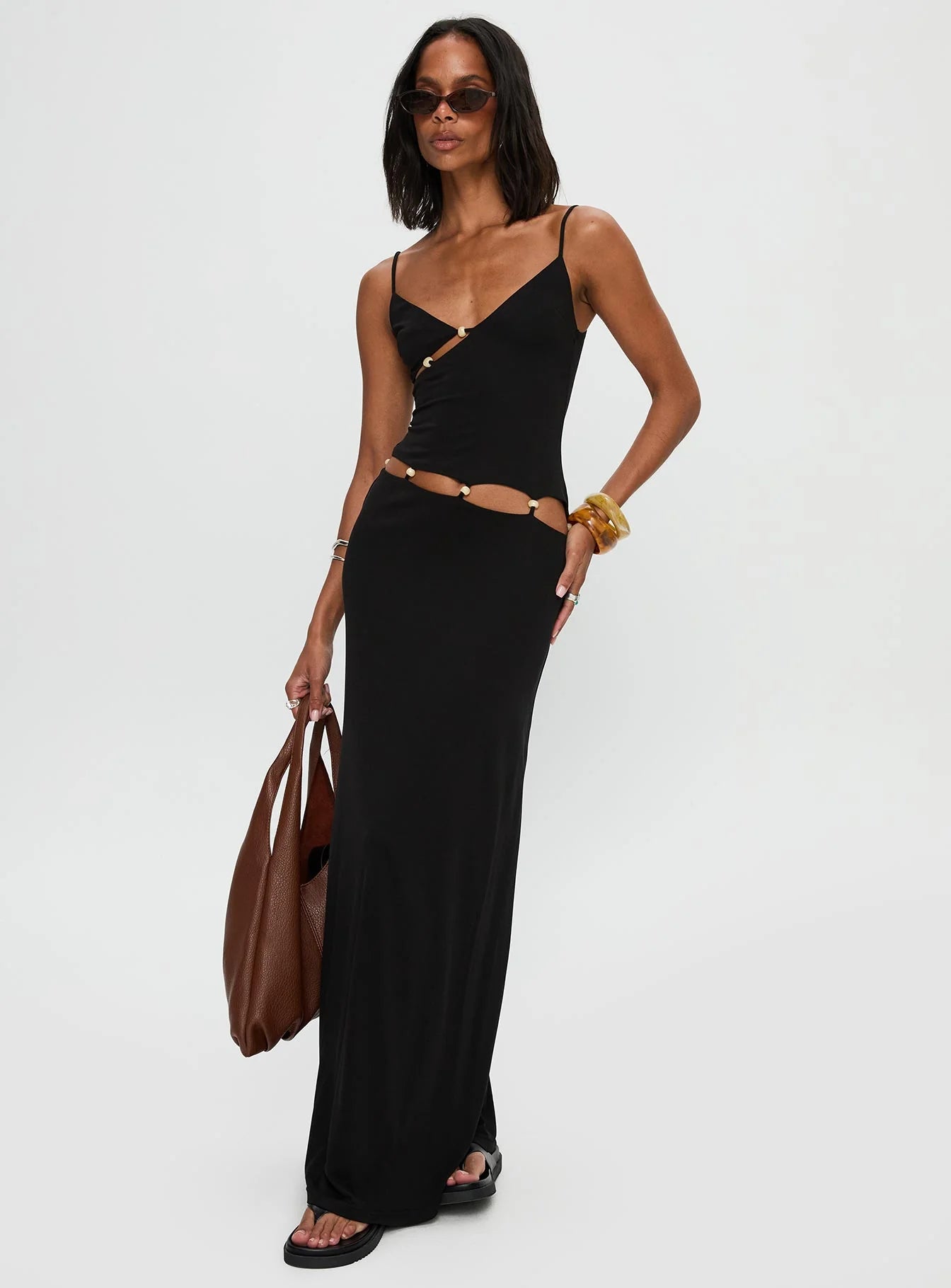 Midnight Bead Cutout Gown