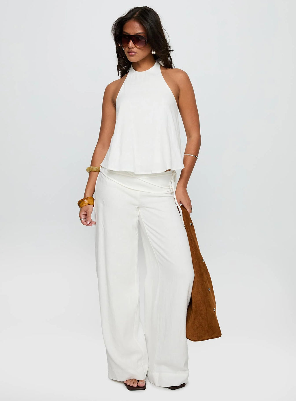 Pure Ease Tie-Waist Wide Pants