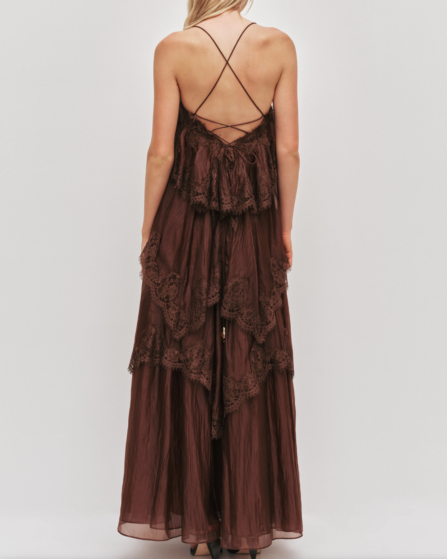 Veloura Lace Tiered Maxi Dress