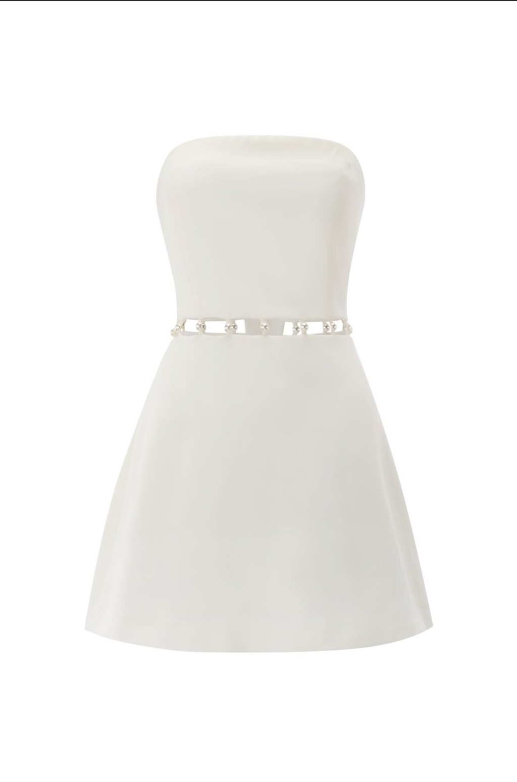 Pearl Halo Strapless Mini Dress