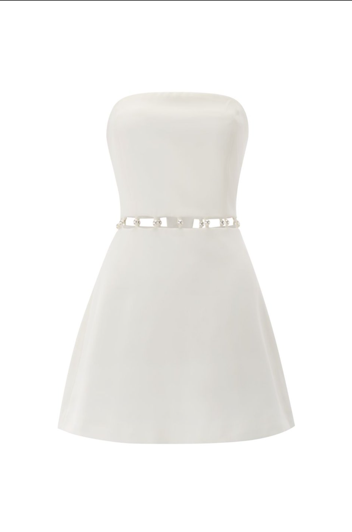 Pearl Halo Strapless Mini Dress