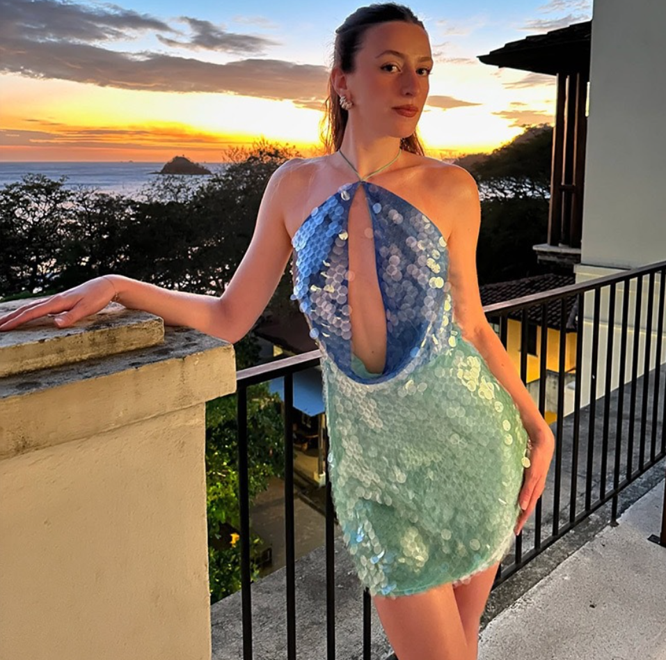 Rosé Spark Cowl Mini Dress