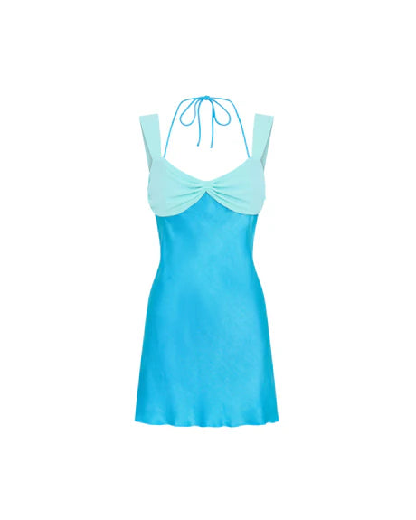 Sky Twist Satin Dress