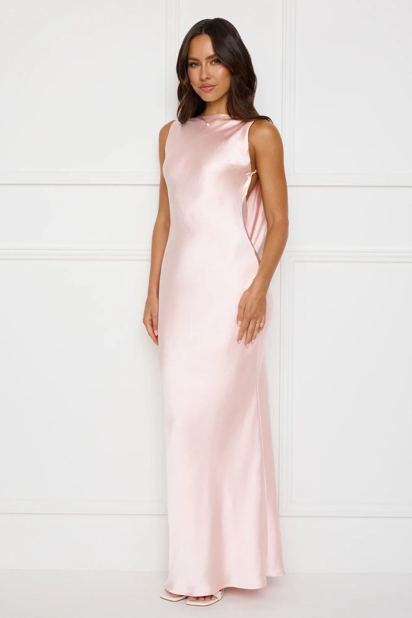 Blush Satin Siren Maxi Dress