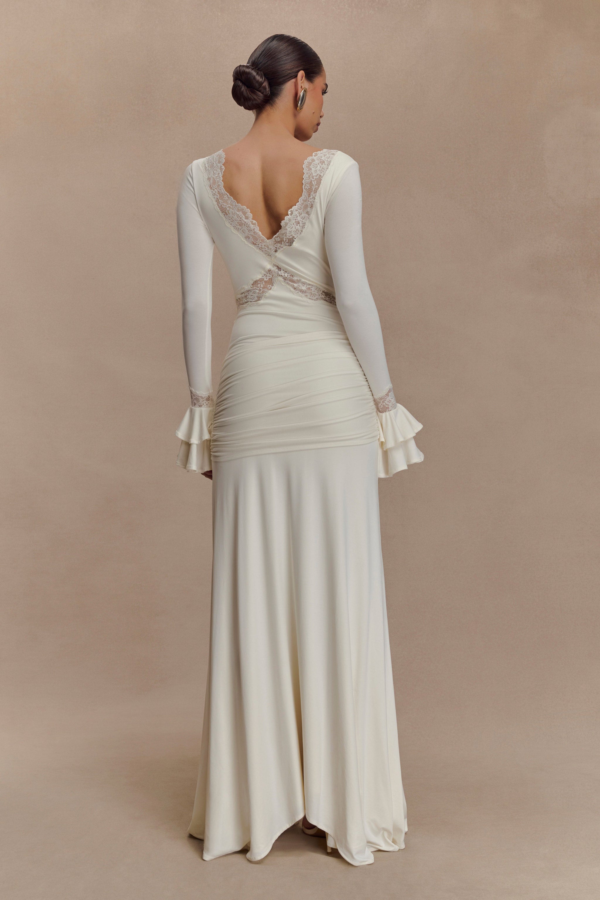 Slinky Lace Maxi Dress - Ivory