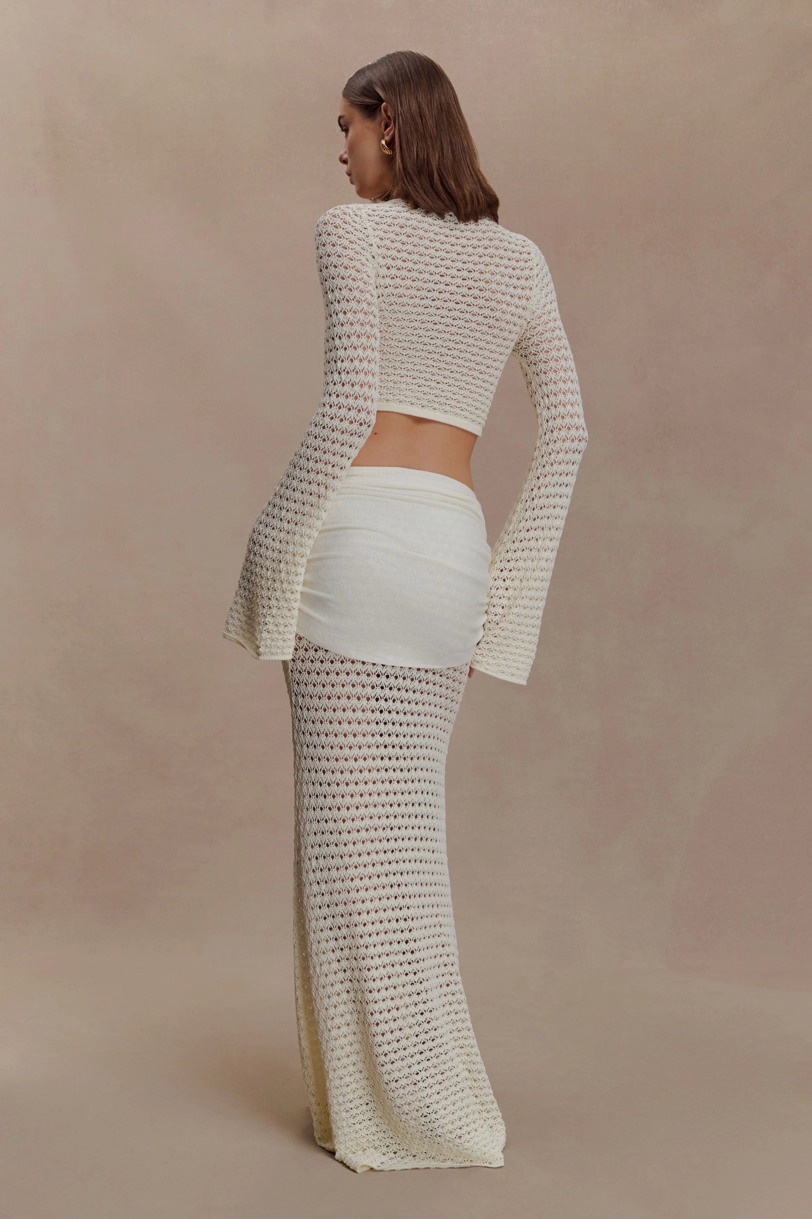 Ivory Mesh Whisper Cropped Top