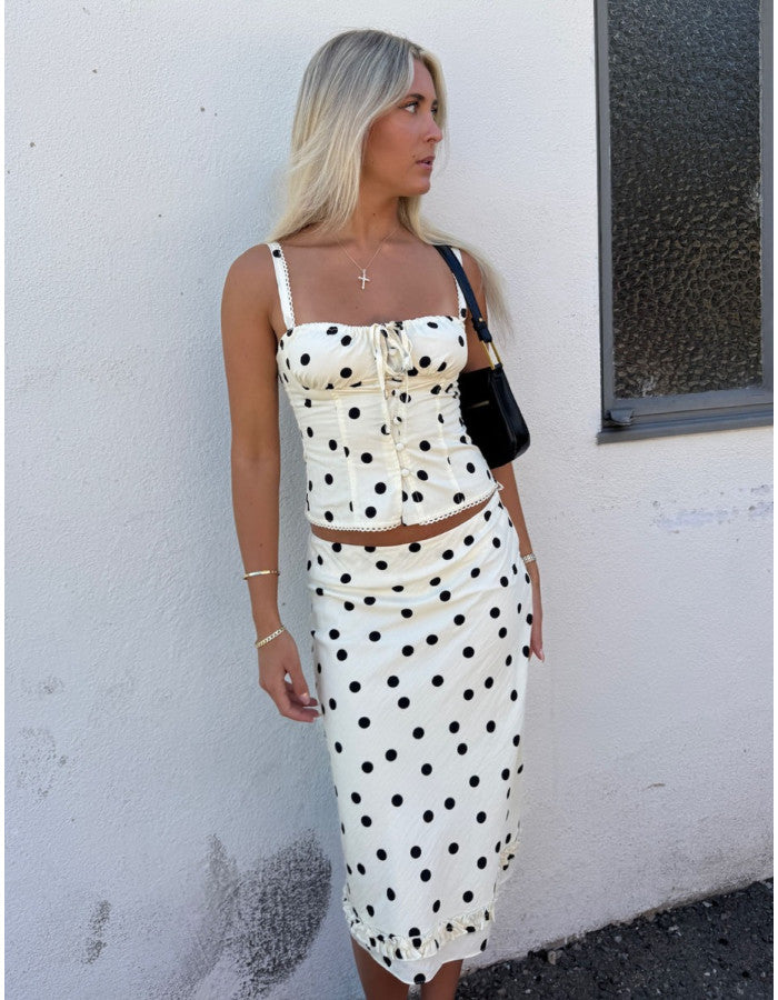 Vintage Muse Polka Midi Skirt