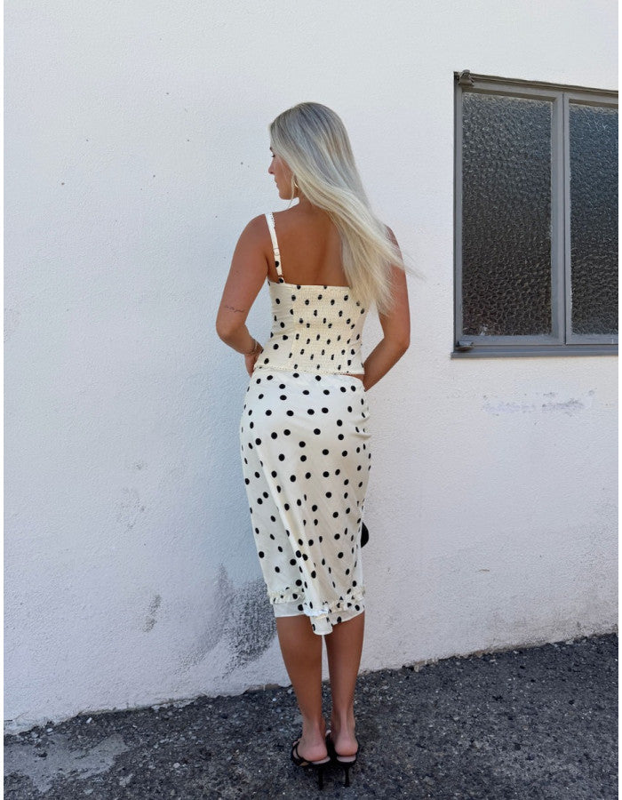 Vintage Muse Polka Midi Skirt