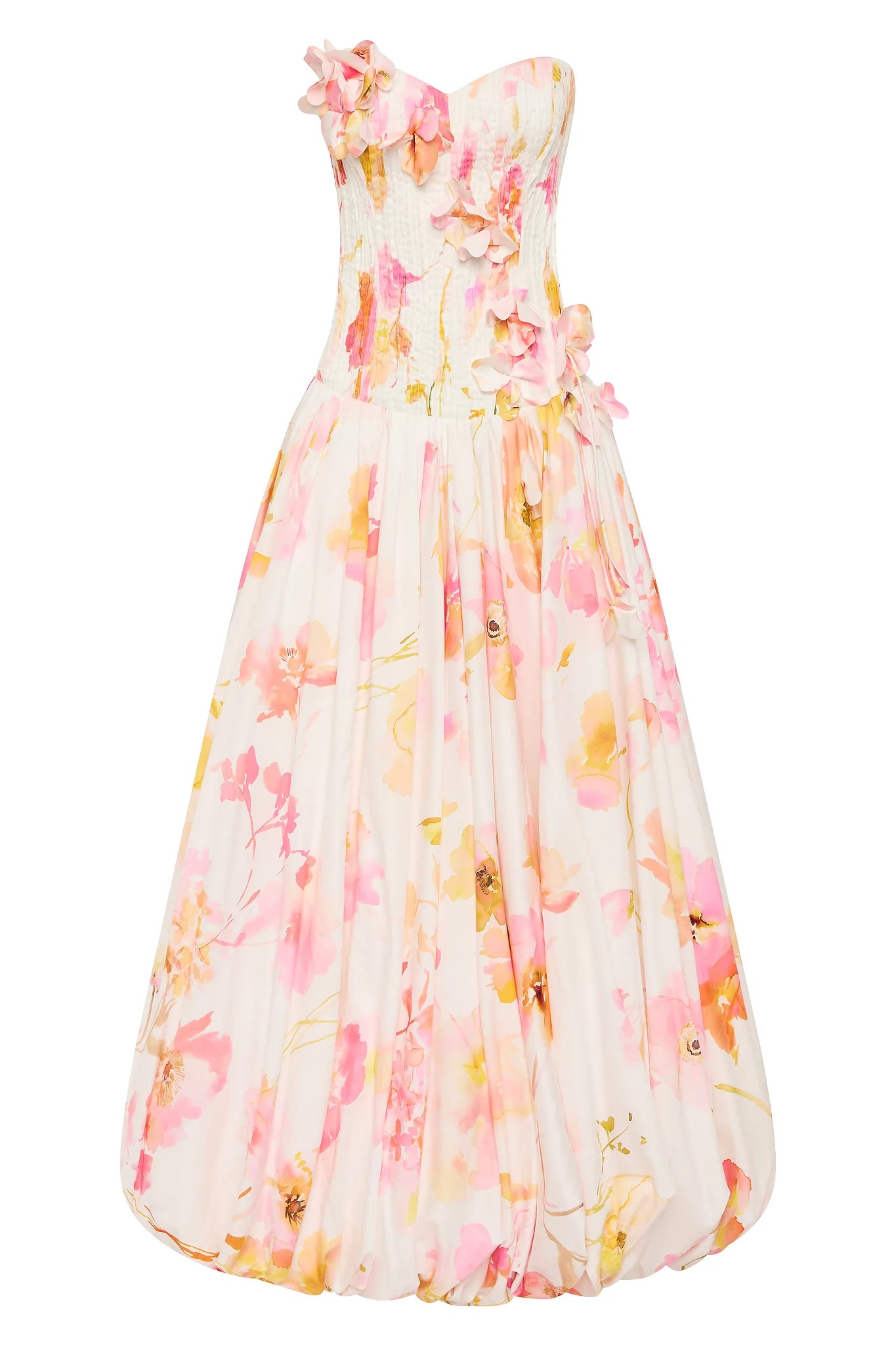 Golden Garden Strapless Gown