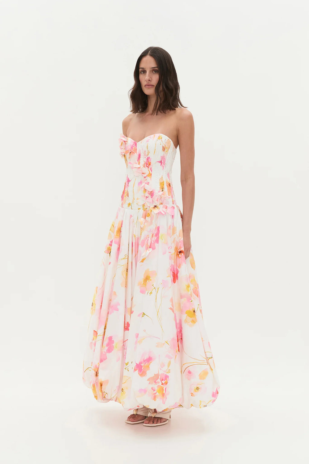 Golden Garden Strapless Gown