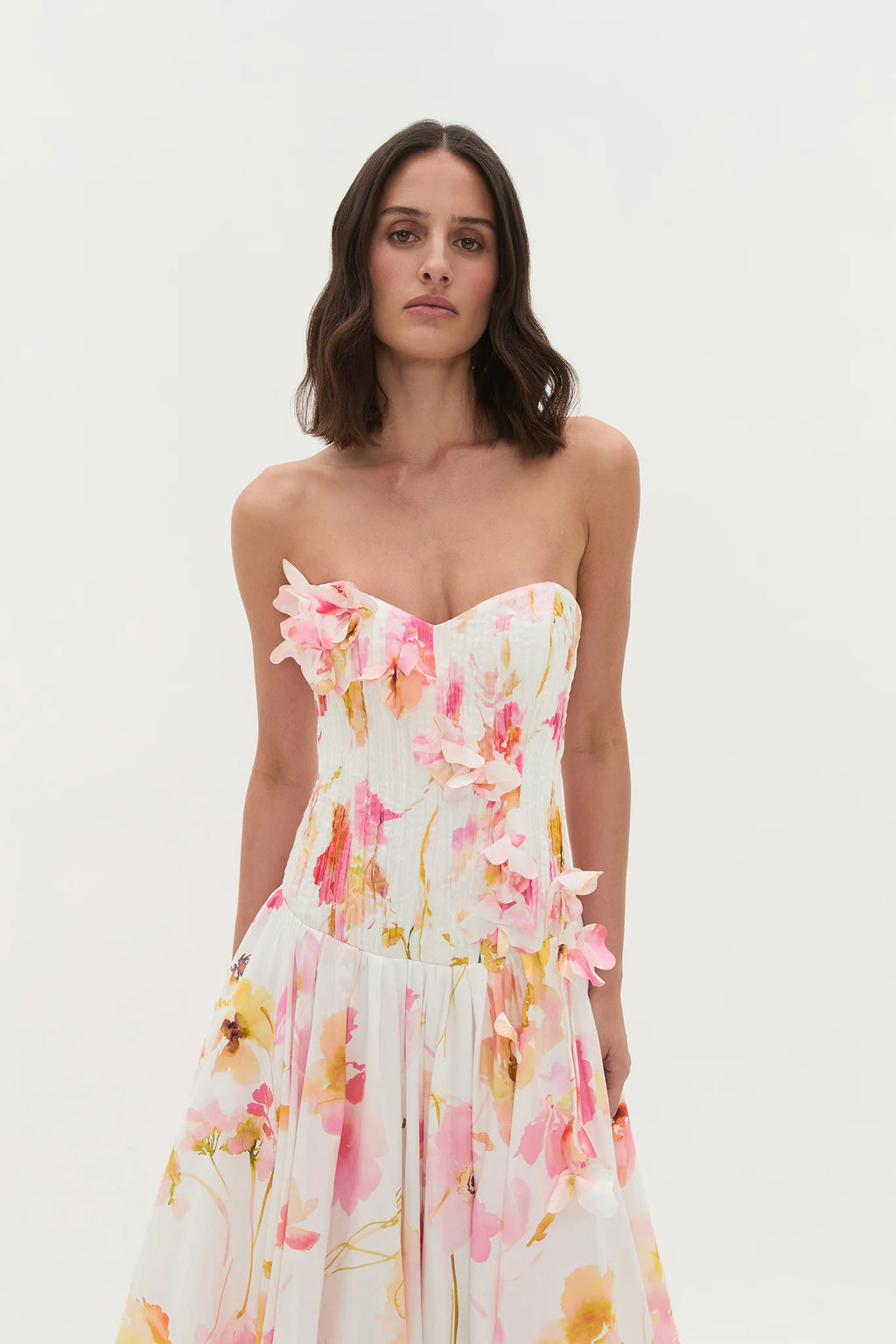 Golden Garden Strapless Gown