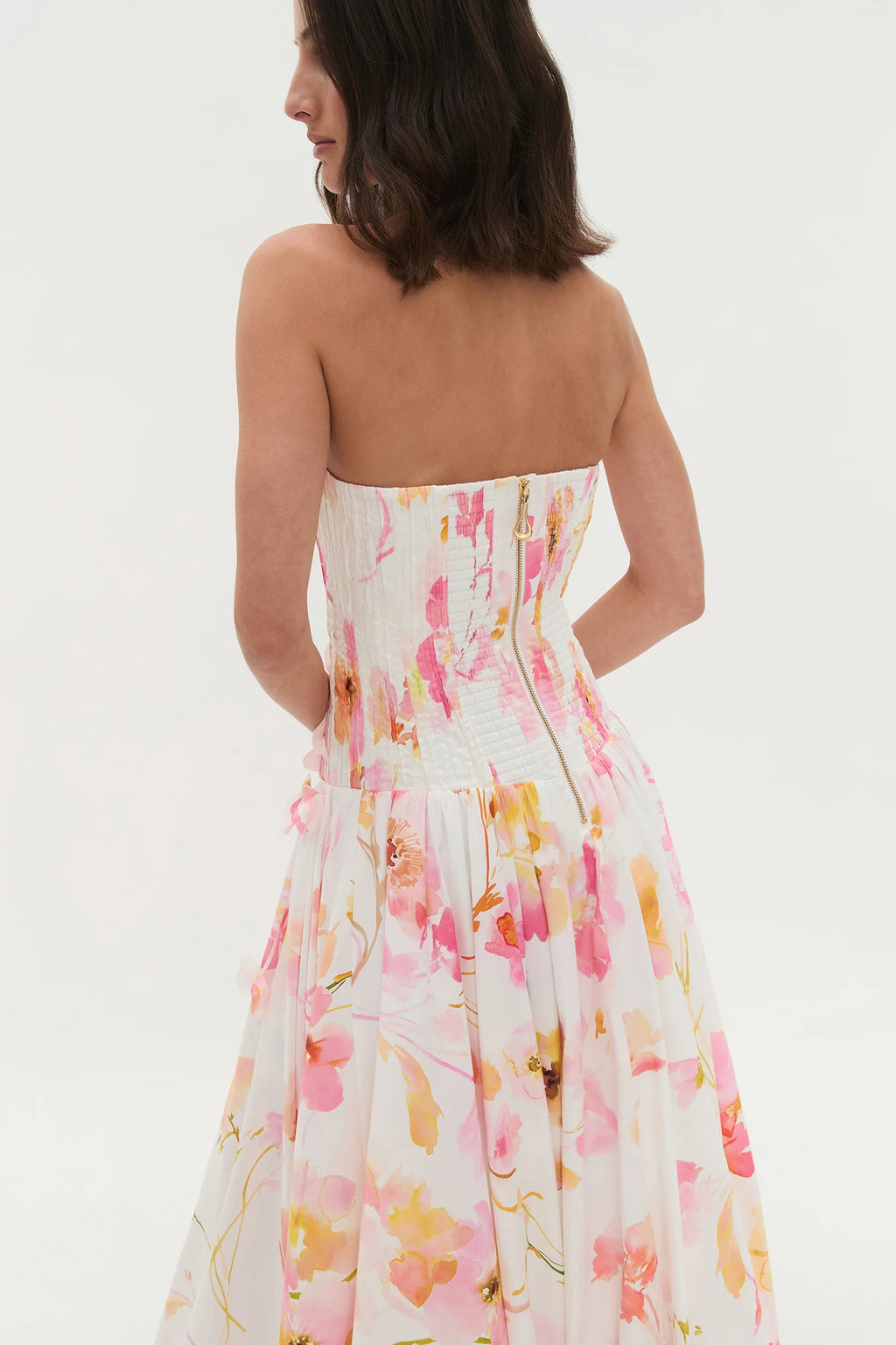 Golden Garden Strapless Gown