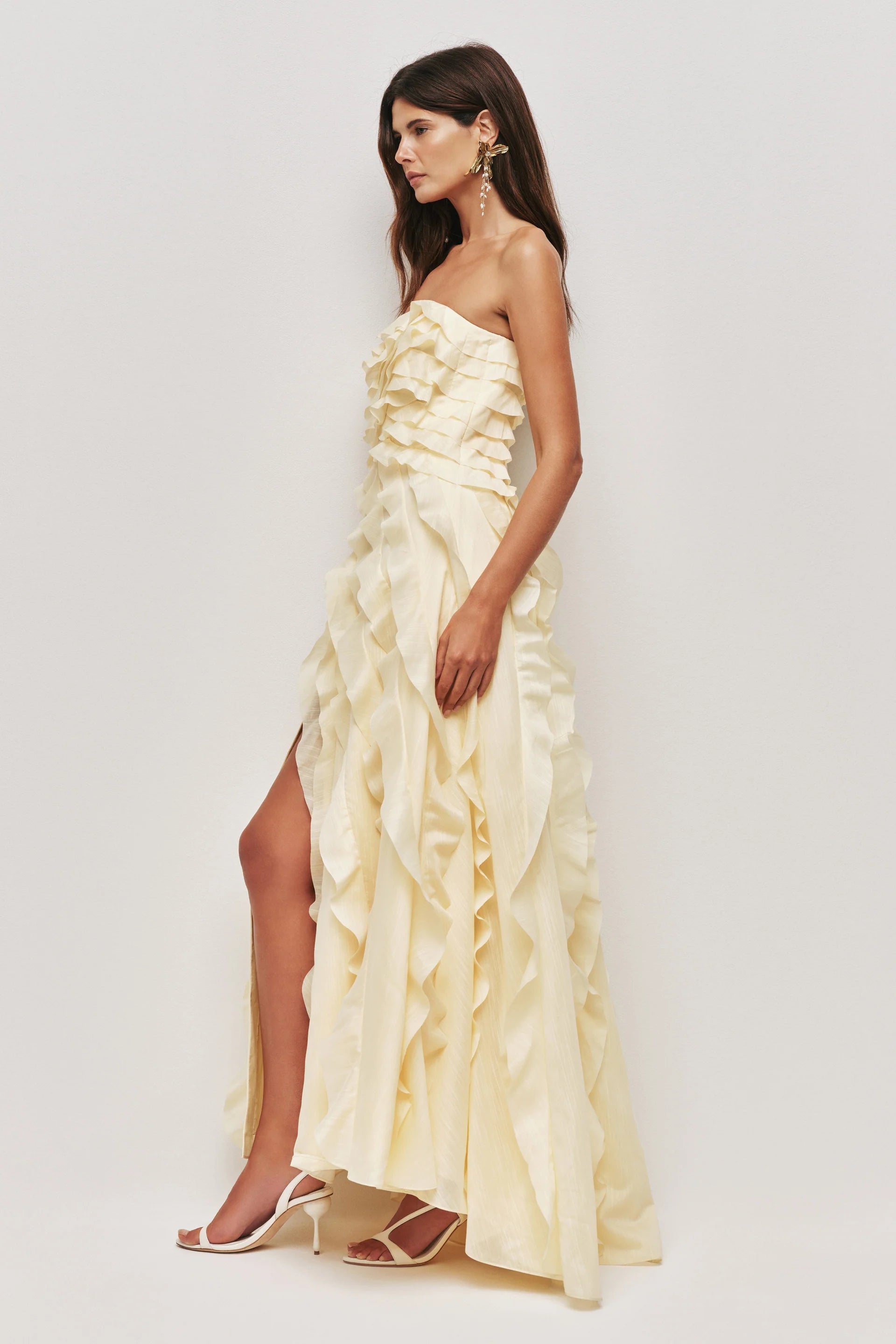 Butter Élan Ruffle Gown