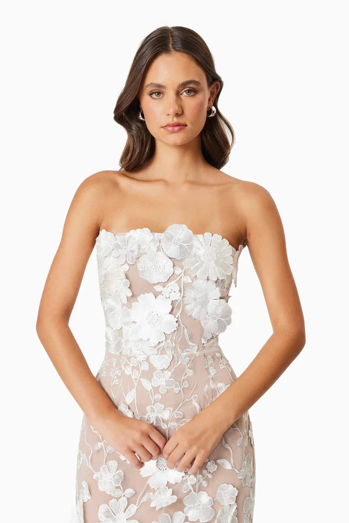 Ivory Garden Lace Midi Dress