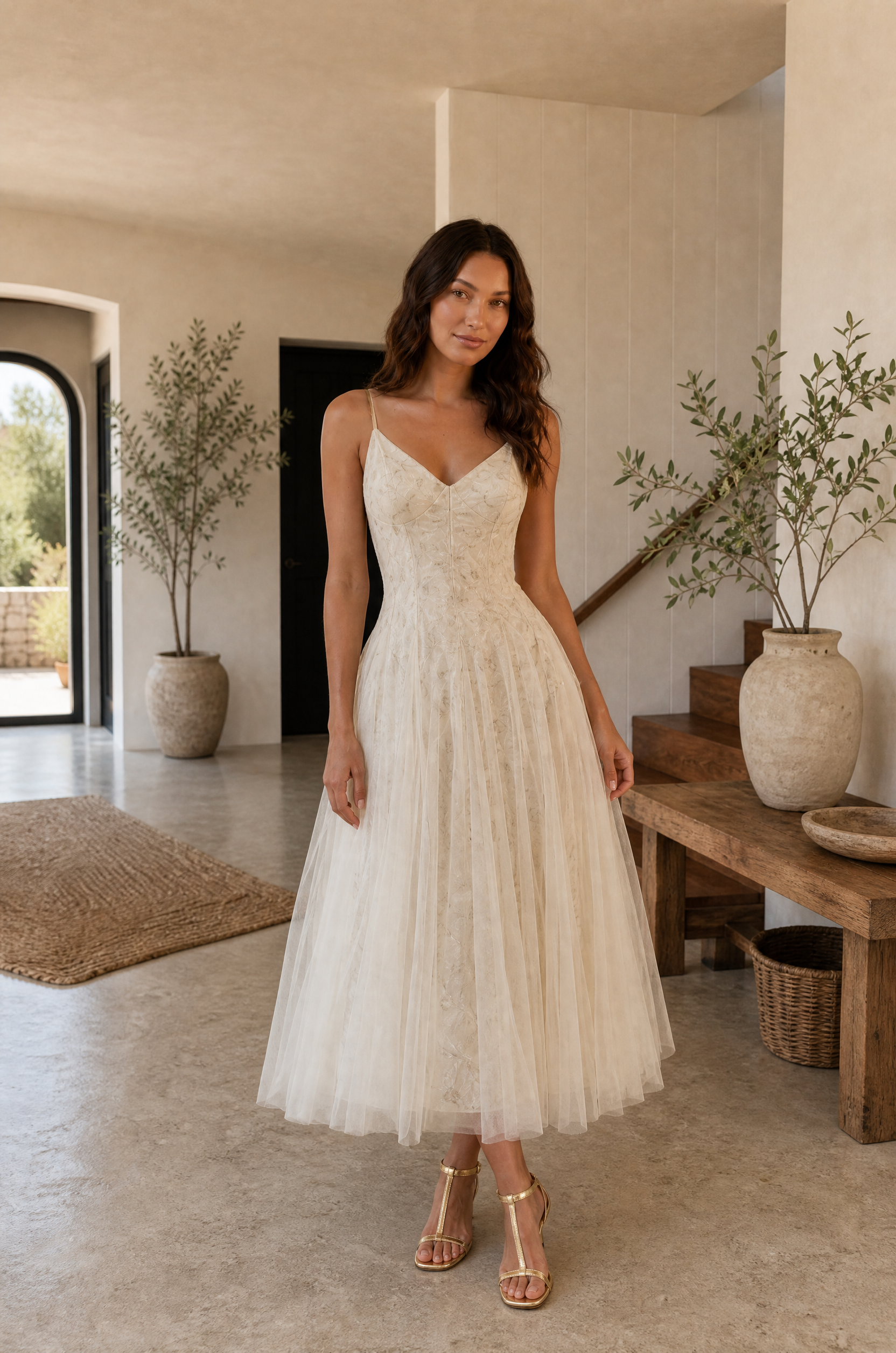 leaf embroidered wedding dress Olive | Green Leaf Forest Embroidery Nontraditional Wedding Dress | Unique Forest Wedding Dress | Sample | 3-4 Month Delivery