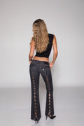 Midnight Tie-Back Flare Jeans