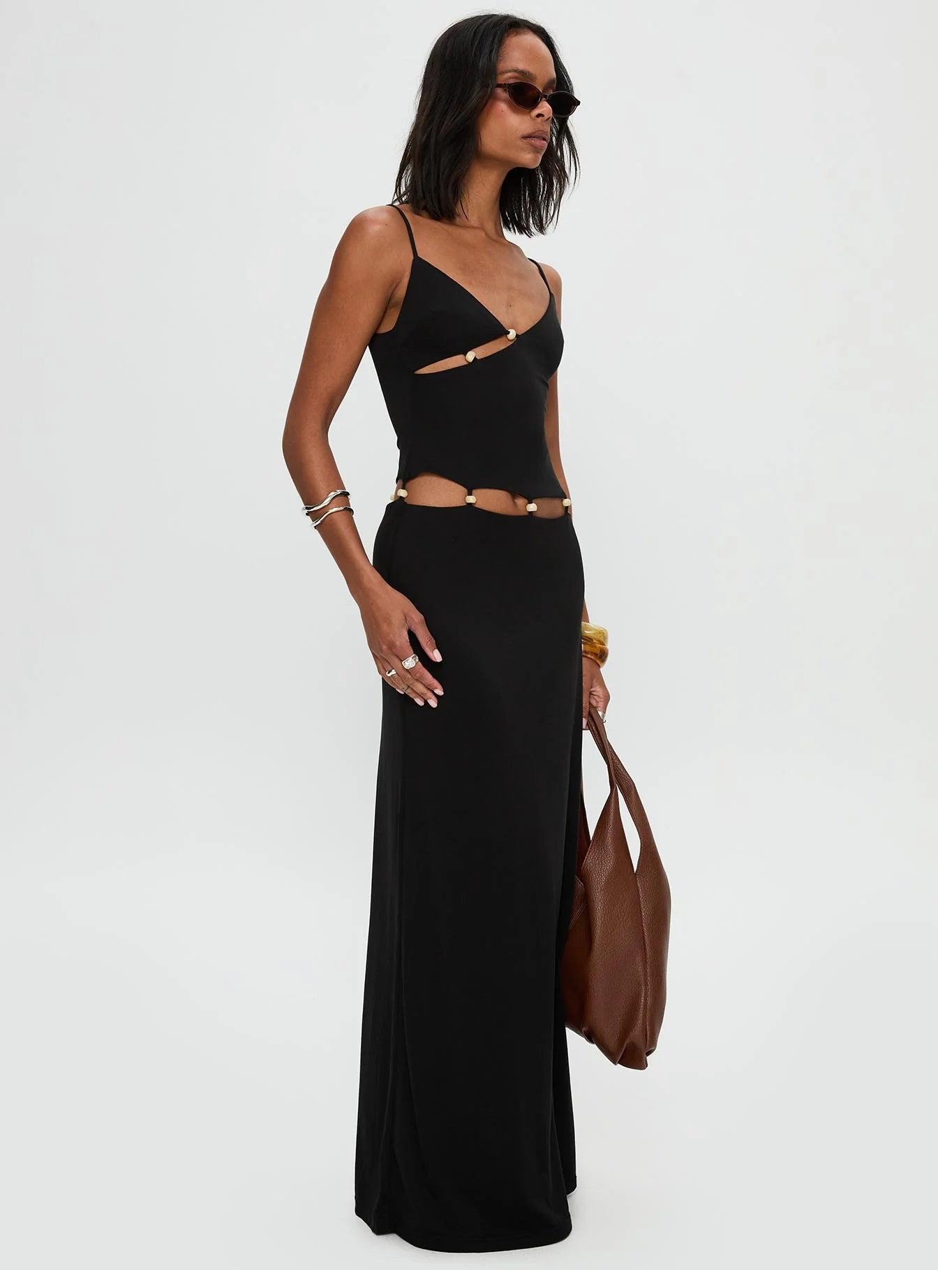 Midnight Bead Cutout Gown