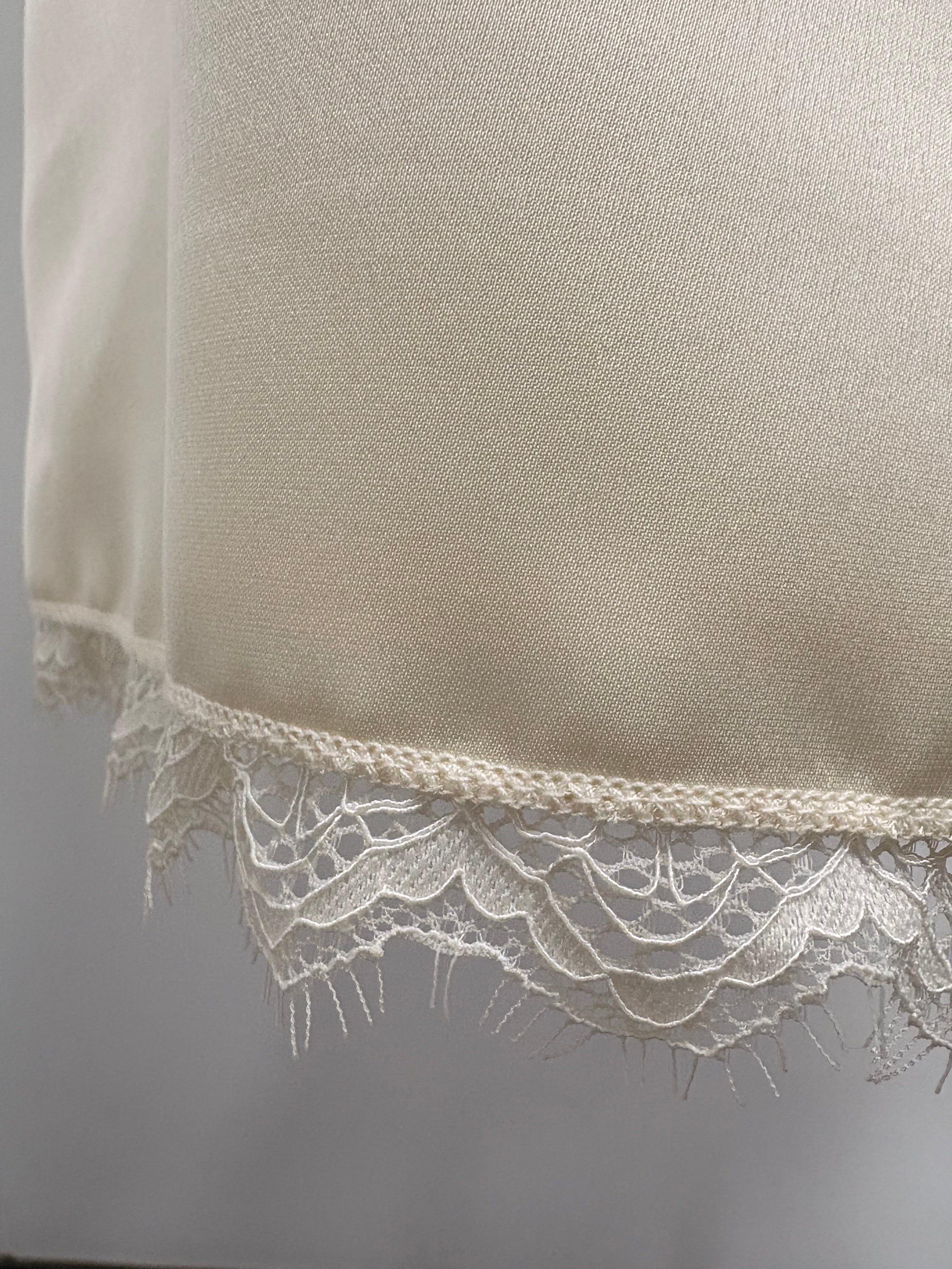 Moonlit Lace & Satin Two-Piece Slip Set - Enchanted Ivory