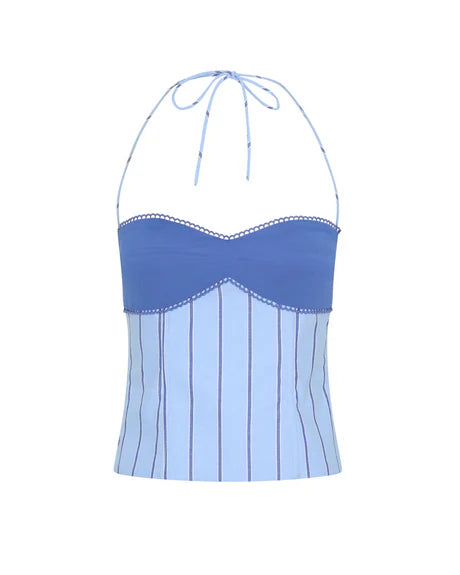 Azure Lace-Up Corset Top