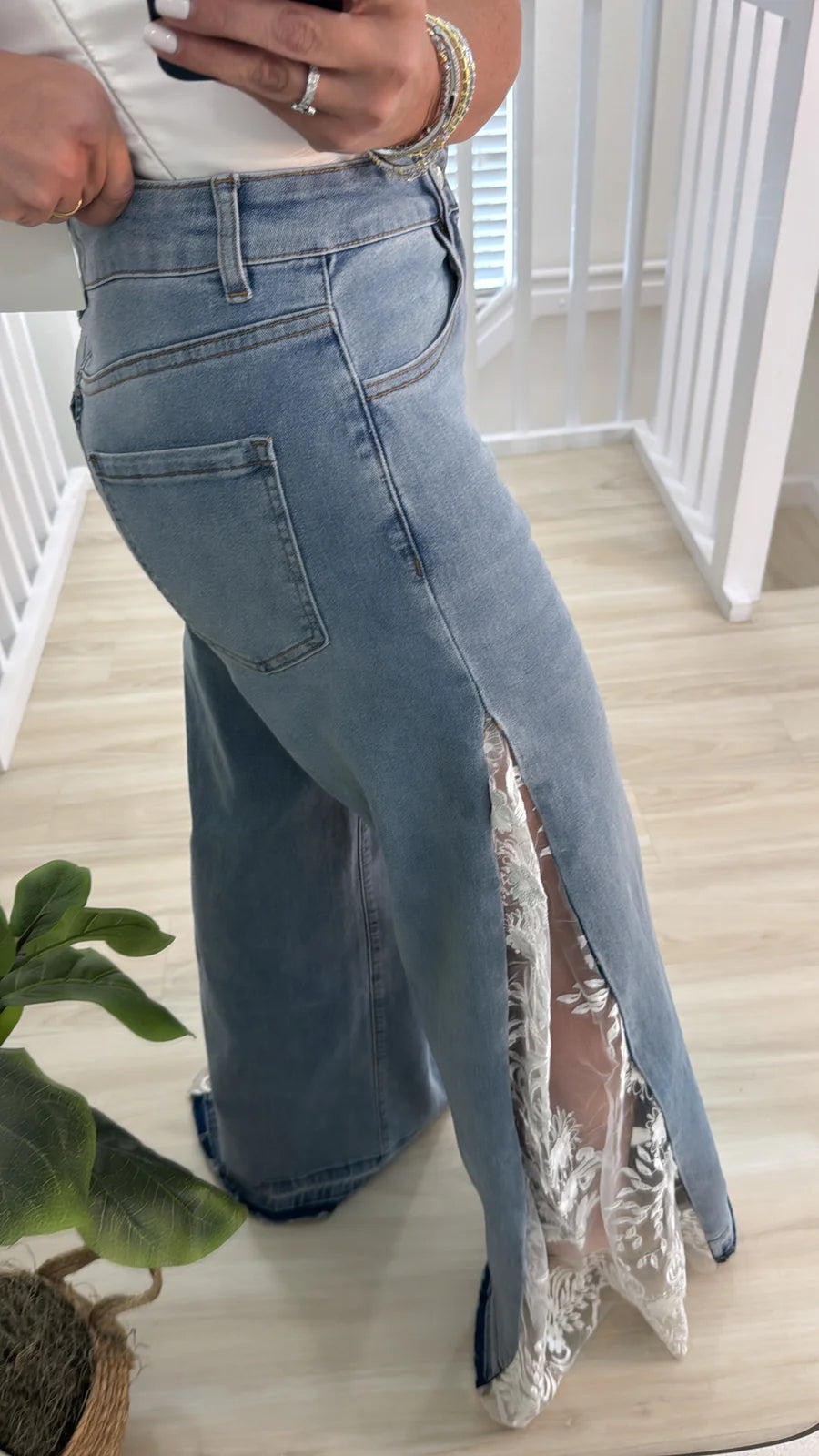 Lace Whisper Wide Leg Jeans