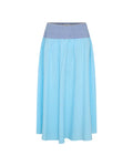 Blue Contrast Waist Flowy Maxi Skirt