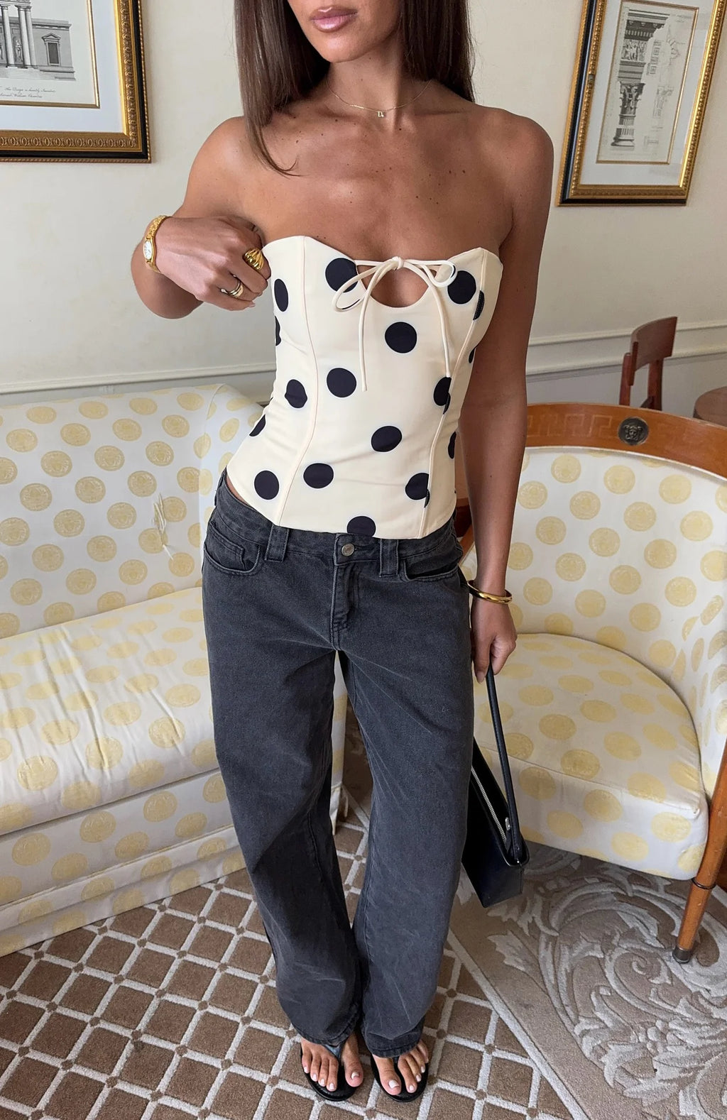 Ivory Dottie Lace Corset Top