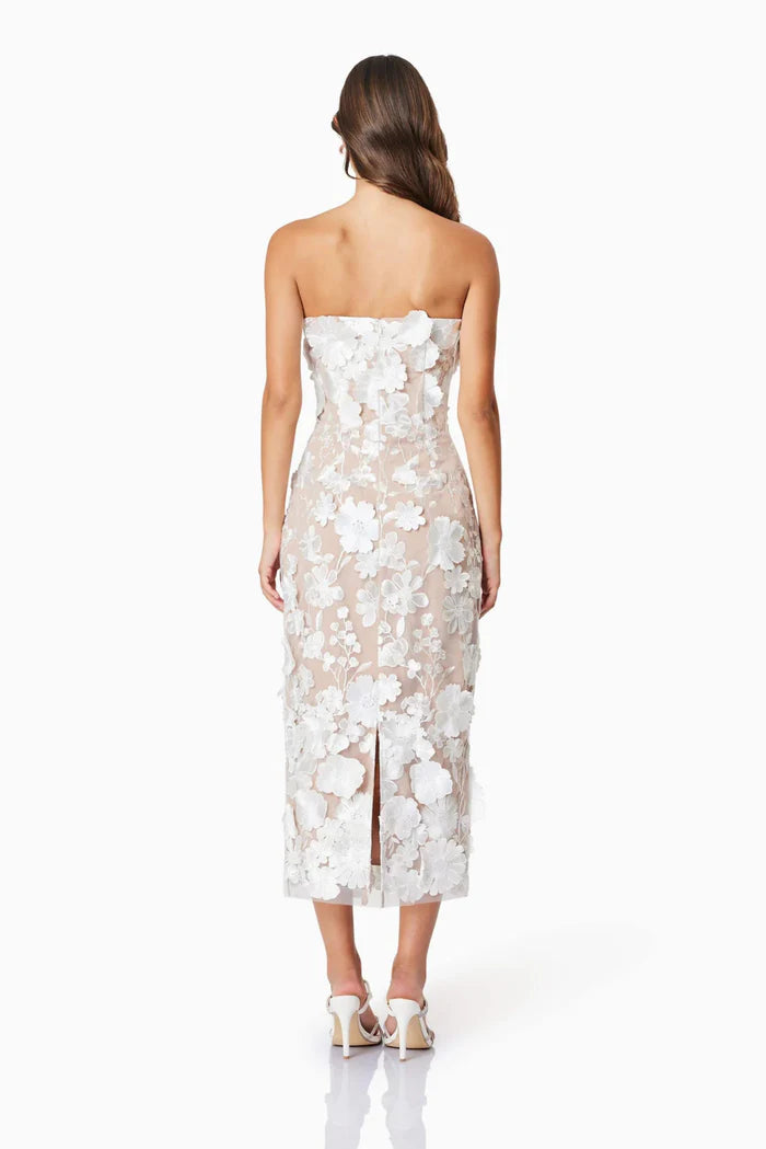 Ivory Garden Lace Midi Dress