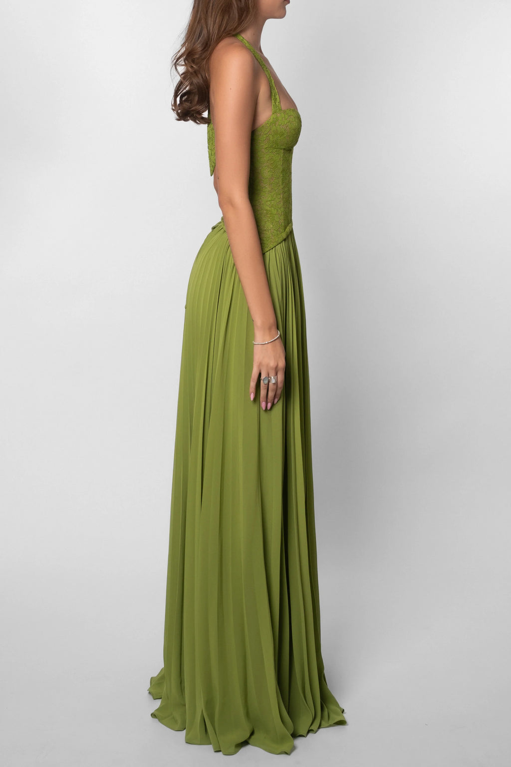 Bridget Green Emerald Corset Maxi Gown