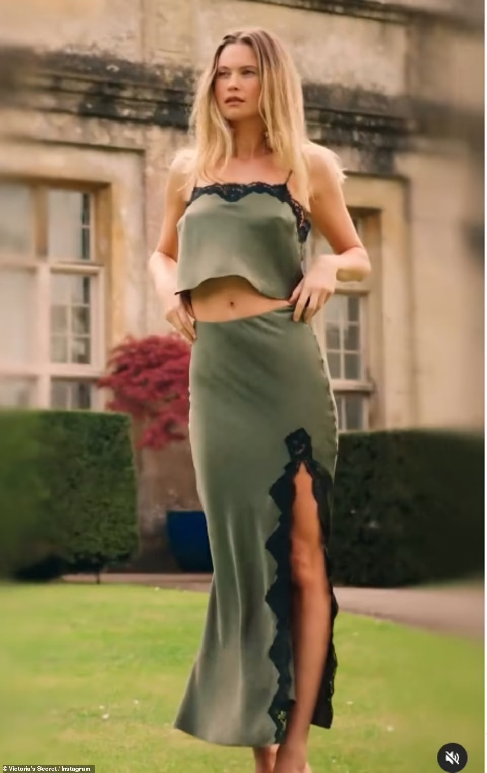 Olive Lace Satin Cami