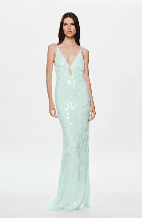 Mint Sequin Maxi Dress Elegant Prom GlowEllevia Mint Sequin Maxi Dress Elegant Prom GlowEllevia
