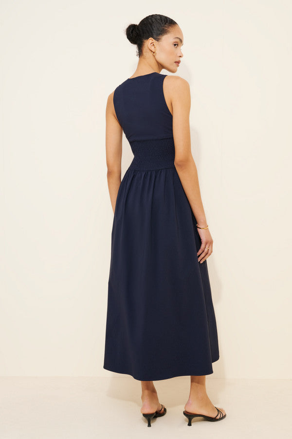 Midnight Scallop Grace Midi Dress